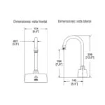 Llave de Lavabo Electrónica de Sensor de Corriente Omega Helvex TV-298-C - Imagen 2