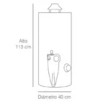 Calentador de Depósito 76 Litros (20 Galones) Gas Natural 2 Servicios Rheem 29V20S/435145 - Imagen 4