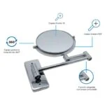Espejo para Pared de Acero Inoxidable 6" Cromo Meer ESPEJO-004 - Imagen 3