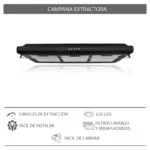 Campana Extractora Slim de Acero Negro Mate Supra CB-80-BLACK - Imagen 5