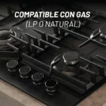 Paquete Campana de Pared Doble Cristal Templado Negro Mate 60cm + Parrilla Cristal Templado Negro Mate de 4 Quemadores Empotrable 59cm NUUR - Imagen 11