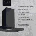 Campana Acero Inoxidable de Pared Negro 90cm Nuur CAMEXPA90ADIN - Imagen 7