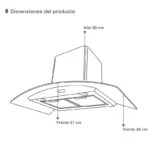 Campana de Pared Acero Inoxidable Negro 87cm Supra Skyfall - Imagen 8