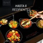 Parrilla de Inducción Magnética Negro Mate de 5 Quemadores (Zona Flex) 77cm 220-240V Nuur PARIN577-BM - Imagen 6