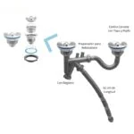 Cespol Doble Flexible con Contracanasta para Fregadero Meer CESP-002 - Imagen 2