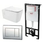 Kit Tanque Oculto A101, Taza Suspendida WC011 y Pulsador M271 Tecnobath-Alcaplast PWCS8-SADRO