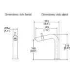 Monomando de Lavabo Bamboo Ebano E-922-EB Helvex - Imagen 3