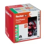 Taquetes de Nylon Multimaterial DuoPower de 10mm x 50mm Caja con 50 Piezas Fischer 535456