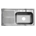 Fregadero Empotrar Mark 101 x 54 cm 1 Tina 1 Escurridor Izquierdo EB Técnica M-201 - Imagen 3