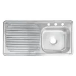 Fregadero de Empotrar Escurridor Izquierdo 100 x 50 x 15cm Acero Inoxidable Satinado Meer TSEI10050
