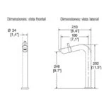 Monomando Alto de Lavabo Bamboo Ebano E-923-EB Helvex - Imagen 3