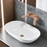 Monomando a Muro para Lavabo Cassia Rose Gold Champagne Urrea 9436LU.7 - Imagen 4