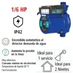 Bomba Presurizadora 1/6 HP 25 L/min 120W Primo RS15-9 IUSA - Imagen 3