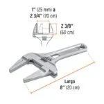 Llave Ajustable 8" para Plomero Apertura 3" Truper 101387 - Imagen 3