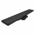 Coladera Rectangular con Rejilla de Acero Inoxidable 58.8x8.8cm Negro Mate Rugo P-501N - Imagen 2