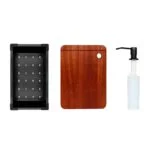 Fregadero de Empotrar Acero Inoxidable Negro Mate 80 x 48 x 22 cm con Escurridor, Tabla y Dispensador de Jabón Axcent Margot - Imagen 4