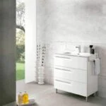 Gabinete Vitale Lacado Brillo Blanco con Lavabo Orbis 81cm x 46cm Esbaño 90276