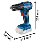 Kit Rotomartillo Inalámbrico GSB 185-LI de 1/2" 18V + Esmeril Angular Inalámbrico Brushless GWS 180-LI de 5" 18V + Kit 2 Baterías 18V y Cargador Bosch 06019H90G4 - Imagen 7