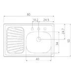 Paquete Fregadero de Empotrar Derecho 80 x 50 cm + Mezcladora con Válvulas Incluye Contracanasta, Desagüe y Mangueras Tramontina 32300576 - Imagen 3