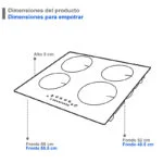 Parrilla de Inducción Magnética de 4 Quemadores Empotrable 60cm 110V Supra 4Q-IN - Imagen 5