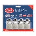 Juego de Candados de Acero Cortos 38mm 4 Piezas Lock L22S384 - Imagen 2