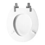 Asiento de Madera para WC Redondo Cierre Lento Frente Cerrado Blanco Bemis 526CHSLP - Imagen 3