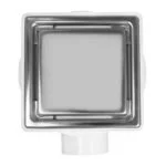Cespol Bote Compacto Cuadrado Minimalista Rejilla Acero Inoxidable 1 Salida a 2" Fleximatic 2611 - Imagen 2