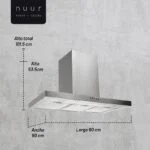 Campana Acero Inoxidable de Pared 90cm Nuur CAMEXPA90A - Imagen 3