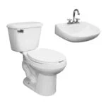 Paquete de WC Alargado + Lavabo + Accesorios de Instalación Ekon Plus 62801