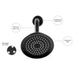 Regadera con Brazo y Chapetón 5" Negro Mate Meer RCT307 - Imagen 3