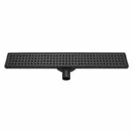 Coladera Rectangular con Rejilla de Acero Inoxidable 58.8x8.8cm Negro Mate Rugo P-501N