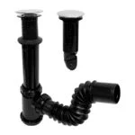 Céspol Flexible para Lavabo con Sistema Push Negro Fleximatic 2218NA