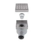 Coladera Cuadrada con Rejilla Perforada Inox Urrea CCRPINOX - Imagen 5