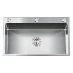 Tarja Sencilla Empotrar 84 x 48 x 22 cm Acero Inoxidable Satinado Meer TS8448R1S