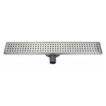 Coladera Rectangular con Rejilla de Acero Inoxidable Cromo 58.8x8.8cm Rugo P-501C