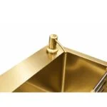 Paquete Fregadero de Empotrar Acero Inoxidable Dorado 84 x 48 x 20 cm con Monomando, Dispensador de Jabón y Escurridor de Platos Meer TS8448-3D - Imagen 7