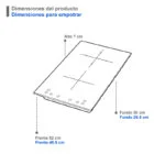 Parrilla de Inducción Magnética de 2 Quemadores Verticales Empotrable 30cm 110V Supra DUE-V - Imagen 5