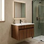 Gabinete Suspendido Aldama Mosa Parota 60x46x40cm con Lavabo Neo Concepto MB2P600P - Imagen 3
