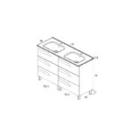 Gabinete Doble Vitale Lacado Brillo Gris con Lavabo Orbis 121cm x 46cm Esbaño 90225 - Imagen 2