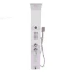 Panel de Regadera con Hidromasaje Acero Inoxidable Blanco y Bocina Bluetooth BP1627B