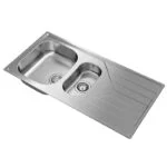 Fregadero Empotrar 100 x 50 cm 2 Tarjas 1 Escurridero Derecho Universe 60 T-XP 1½B 1D Teka 115140002 - Imagen 4