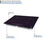 Paquete Campana CB-76-Black +Parrilla de Inducción Magnética de 4 Quemadores 77cm 110V Supra - Imagen 5