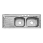 Fregadero Empotrar 144 x 54cm Doble Tina 1 Escurridor Izquierdo EB Técnica C-211N - Imagen 3