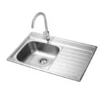 Paquete Tekaway 800.510 1C 1E D MNI Incluye Tarja 80x51x15cm Escurridor Derecho, Monomando Giratorio America MNI y Contracanasta Helixpro
