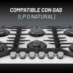 Parrilla Cristal Templado Blanco de 6 Quemadores Empotrable 90cm Nuur PARGA6VTB-L - Imagen 9