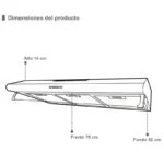 Campana Extractora Slim de Acero Inoxidable Supra CB-76 - Imagen 3