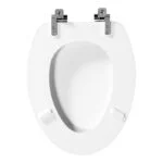 Asiento de Madera para WC Alargado Cierre Lento Frente Cerrado Blanco Bemis 1526CHSLP - Imagen 3