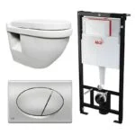 Kit Tanque Oculto A101, Taza Suspendida WC010 y Pulsador M71 Tecnobath-Alcaplast PWCS9-SADRO
