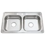 Tarja Doble Empotrar 84 x 48 x 15cm Acero Inoxidable Satinado Meer TD8448