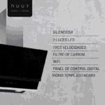 Campana de Pared tipo Pantalla con Cristal Templado Negro 60cm Nuur CAMEXPA60VT - Imagen 7